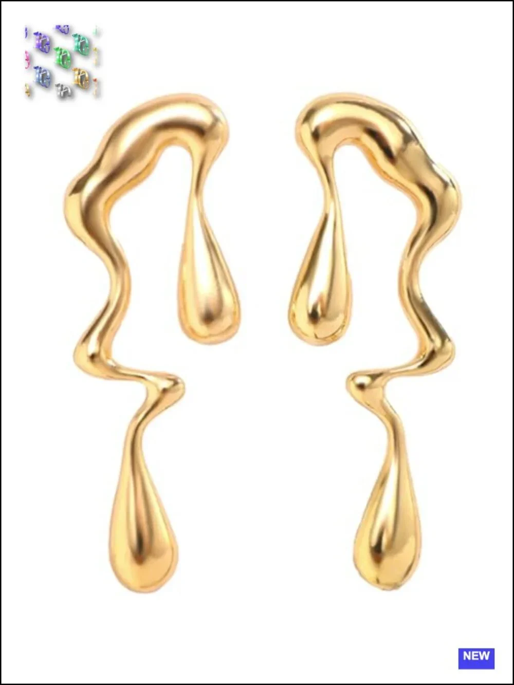 Irregular Teardrop Asymmetrical Drop Earrings Geometric Gold Drop Earrings Alloy